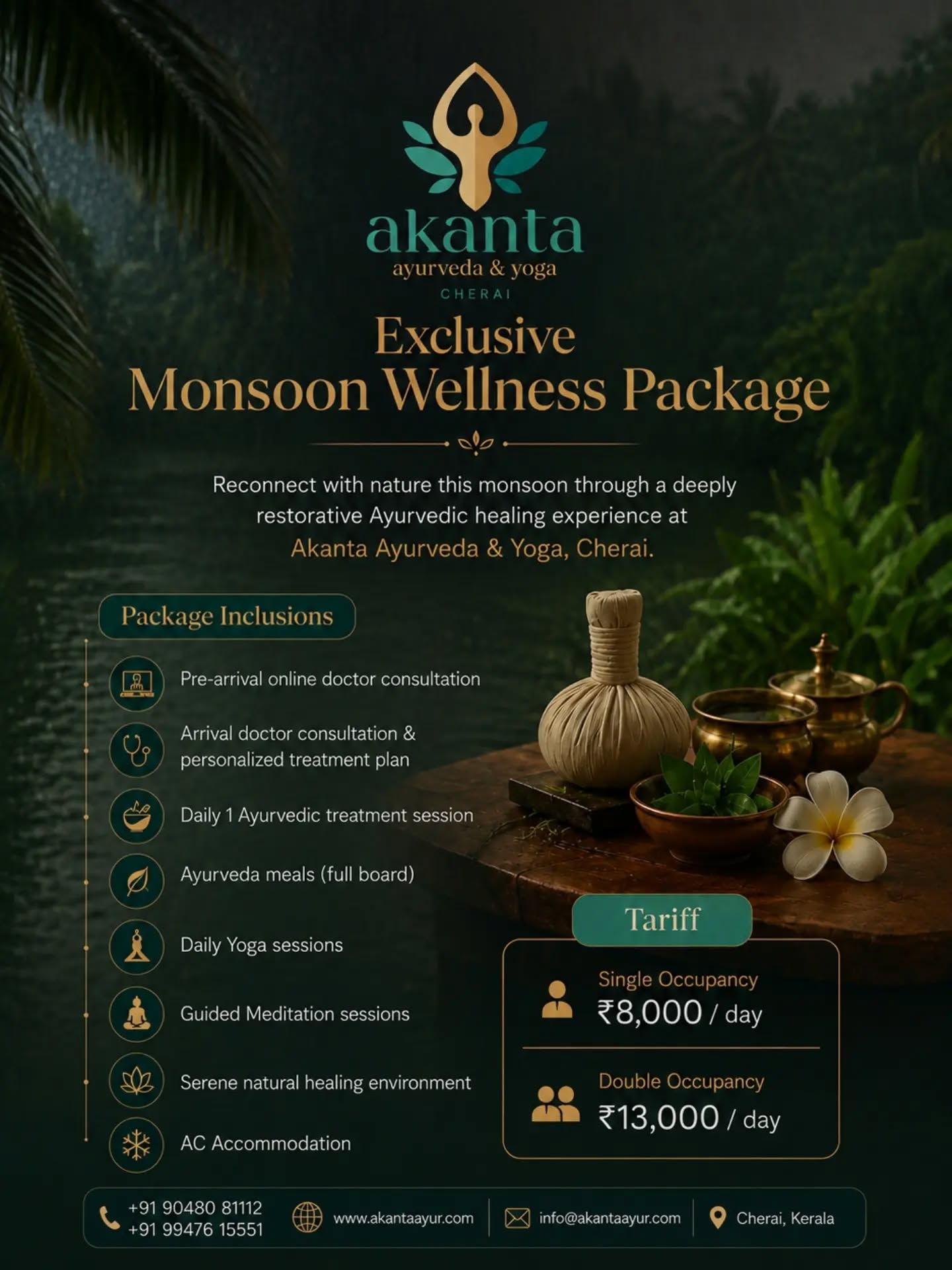 Monsoon Wellness Package at Akanta Ayurveda & Yoga Cherai near Cherai Beach